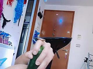 Pepina Submits To Anal With Thick Cucumber Toy