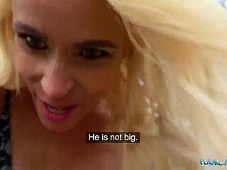 Public Agent Interviews Tattooed Busty German Blonde Milf Outdoors.