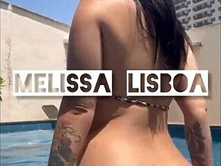 Melissa Lisboa shows off and takes cum on her ass