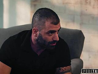 sleazy probation officer uses her position to demand silence in the office