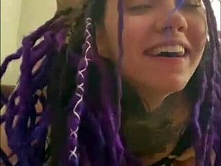 Pretty goth girl forsakenangel gets blowjob and doggystyle