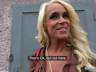 Public Agent Interviews Tattooed Busty German Blonde Milf Outdoors.