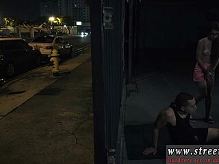 In this bdsm scene, a cute teen model in glasses gets dominated by guys