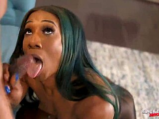 Black tgirl coco takes cock.