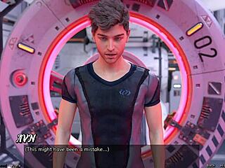 stranded in space, experimenting with a mad scientist's huge creation