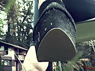 Femdom Mistress has dirty feet with shoes