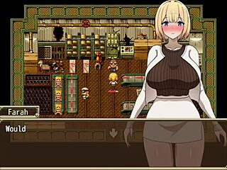 blonde farah trapped on roof, what will happen next in this hentai adventure?