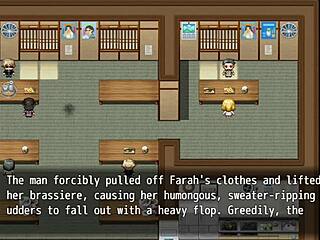 blonde farah trapped on roof, what will happen next in this hentai adventure?