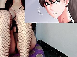 Učitelka odhaluje cameltoe v kalhotkách během close-up v anime hentai