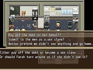 blonde farah trapped on roof, what will happen next in this hentai adventure?