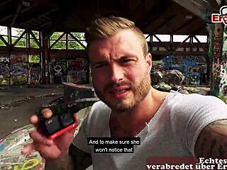 outdoor meeting with tattooed german milf on real date