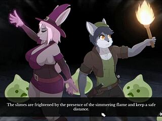 Starting our dungeon test with cute furry enemies in wild anime action.