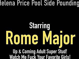 Rome Majors, une bite noire très impressionnante, avale la femme mûre sexy Helena Price près de la piscine