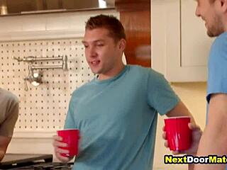 College Roommates Invite Gym Buddies For Gay Bareback Orgy