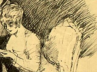 Vintidž erotična ilustracija sproži poredne misli v retro stilu