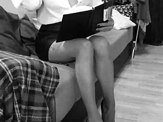 Hot secretary waits eagerly for your next command.