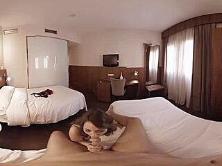 Brunette Fucked Hard In Hotel Room VR Porn With Monster Cock!