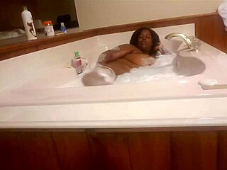 look at marliese morgan, sexy ebony bbw lathering up her big ass