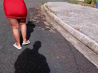 Milf Brunette Shows Off Big Ass And Tits In Public Market And Gets Caught