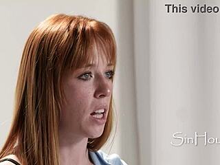 wholesome redhead madi collins hints at petite charms in casting.