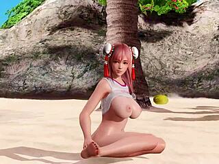就和DOA5 Honoka写真工作室Ep10一起放松，她的大屁股和奶子在海滩闪耀