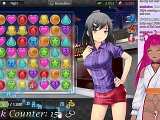 Vtuber Huniepop Part 2: Suggestive Hentai Creampie and Tit Spanking
