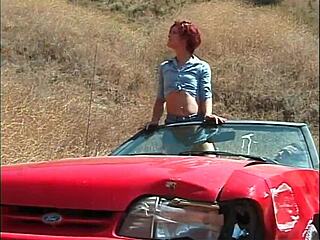 Young Babe Bent Over for Hardcore Pounding and Facial in Car Scene.