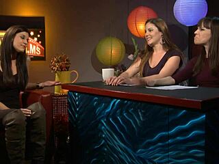 Lesbian Stars India Summer, Dana, and Samantha Chat Hot on Set