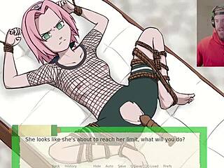 Sakura bent over in uncensored hentai doggystyle