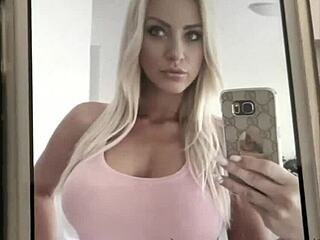 Horny Blonde Slut Fucks Bent Over