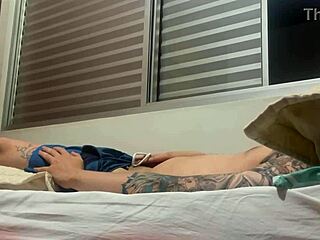 amateur guy jerks off tattooed cock solo