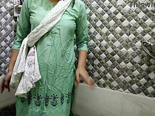 indian beauty drilled by naughty stepson in washroom