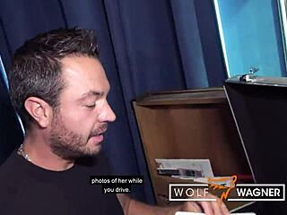 Slut Julia's Pussy Licked in Public MILF Casting with Wolfwagner