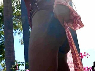 i can't stop watching ebony milf shasta wonder strip outdoors with huge tits