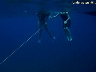 Des ados espagnoles sexy plongent dans la piscine et la mer