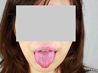 Watch this asian girl show off her tongue fetish skills