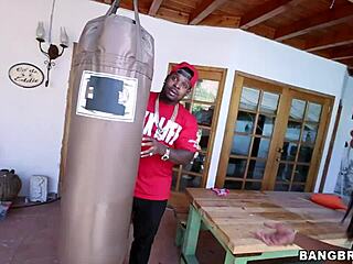 Kitchen cock sucker devours big black monster in lively session