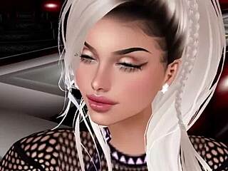 the beautiful model struts down the runway in 3d glamour.