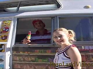 Young blonde Cindy seduced and fucked with monster cock!