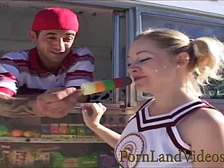 Young blonde Cindy seduced and fucked with monster cock!