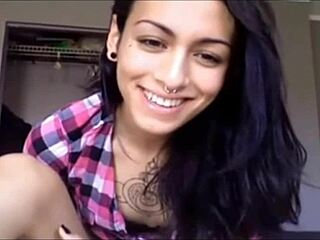 Tranny strokes herself and tastes her sperm!