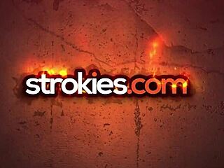 Strokies tatted brunette leigh raven delivers freakiest handjob with cum on big tits