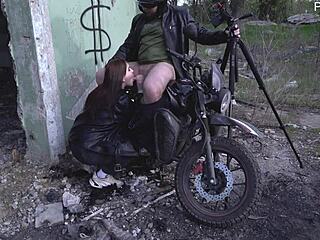 Hot MILF LOVES MOTORCYCLES AND BIG DICKS OUTDOOR!