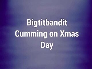 Sexy BBW masturbates with huge tits during happy holidays