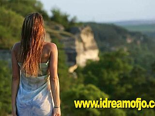 Jo Touches Herself on a Rugged Cliff