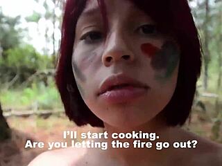 hey guys, these wild latina guerrillas are devouring this captured dude's huge cock! 😜