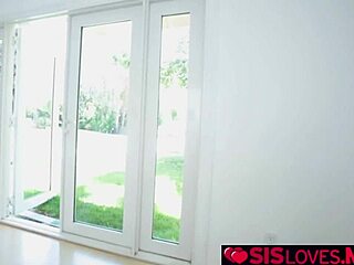 stepsister getting horny and hungry for her stepbro's big cock with handjob and fingering.