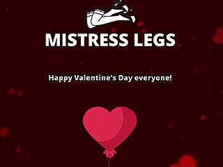 Teasing Nylon Foot Play with Red Hearts on Valentine's Day for Fetish Lovers