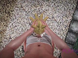 Helpful Fox Senko-san Cosplay in 3D Anime Maid Outfit Parody