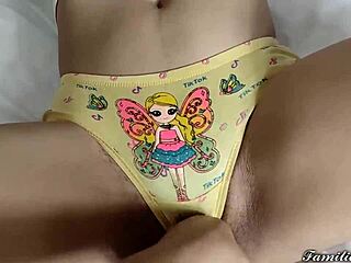 Wow, my innocent stepdaughter shows off her princess panties!